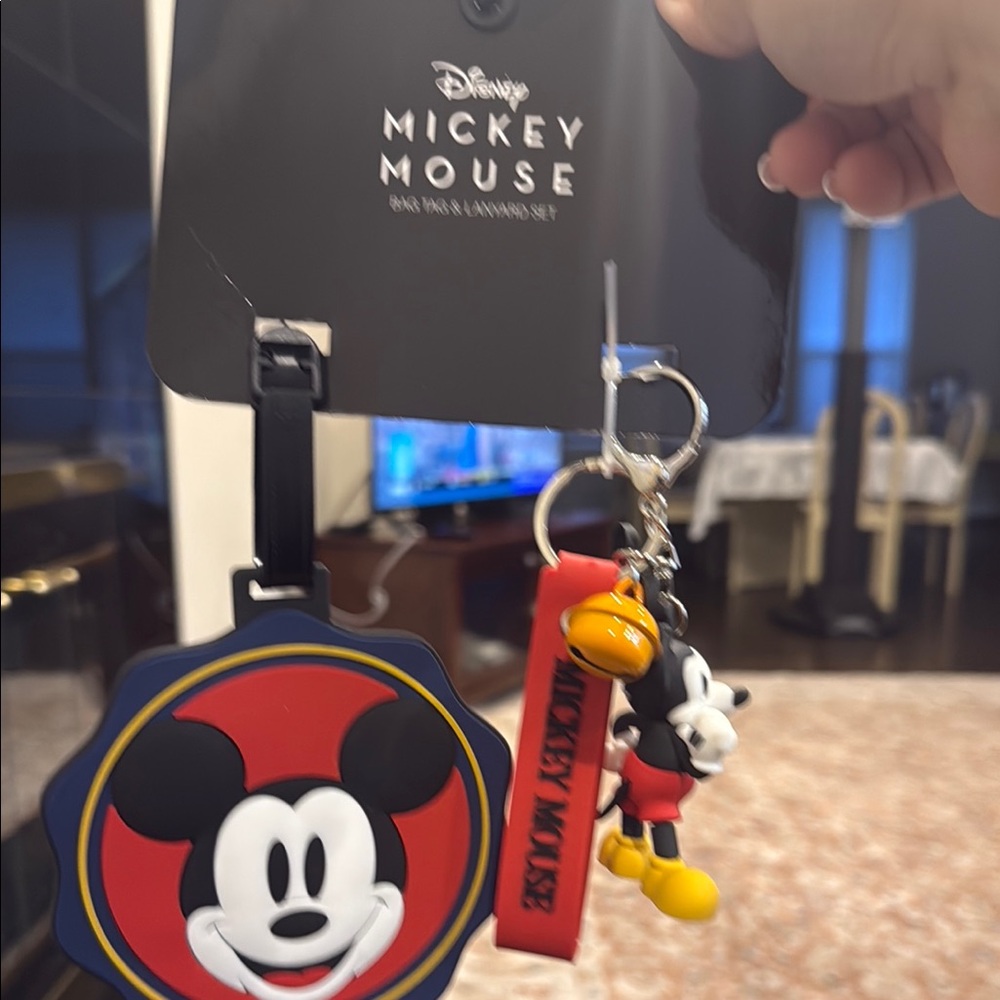 Disney Mickey Mouse Bag Tag and Keychain Set